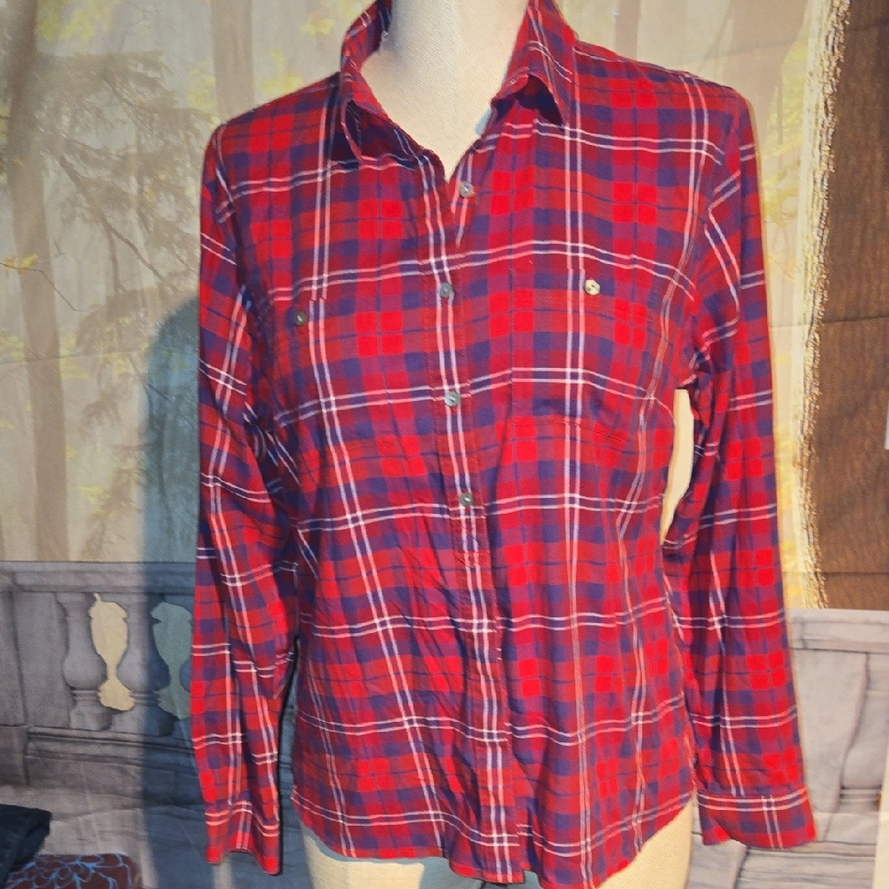 Size Small Petite, L.L. Bean Red Plaid